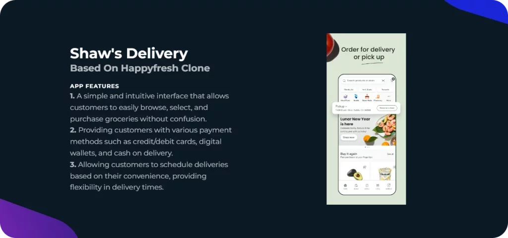 Shaw's Delivery app