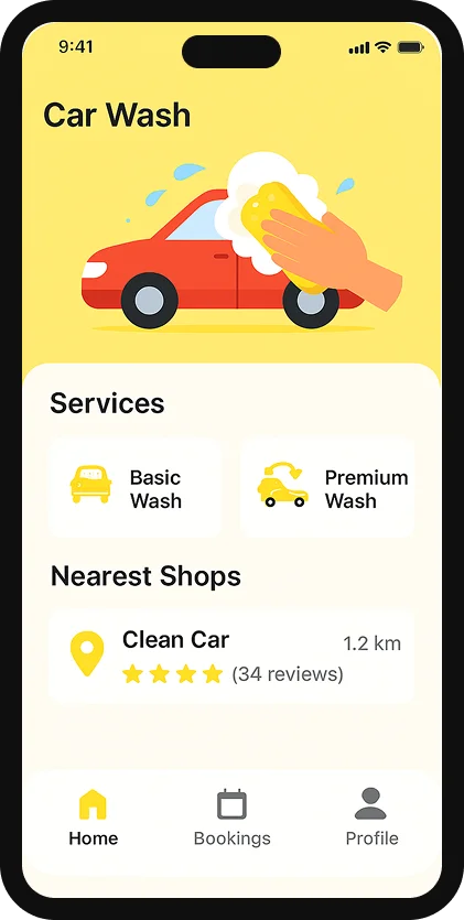 Car wash washer app