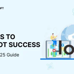 Featured banner for guide on choosing the right IoT development company in 2025 with illustrated IoT concept
