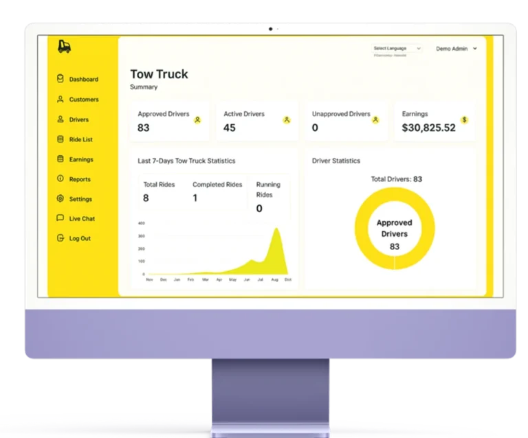 Tow truck admin panel