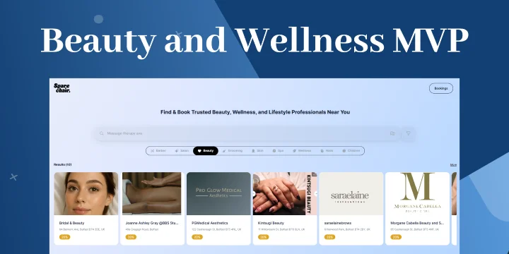 Beauty and wellness booking interface.
