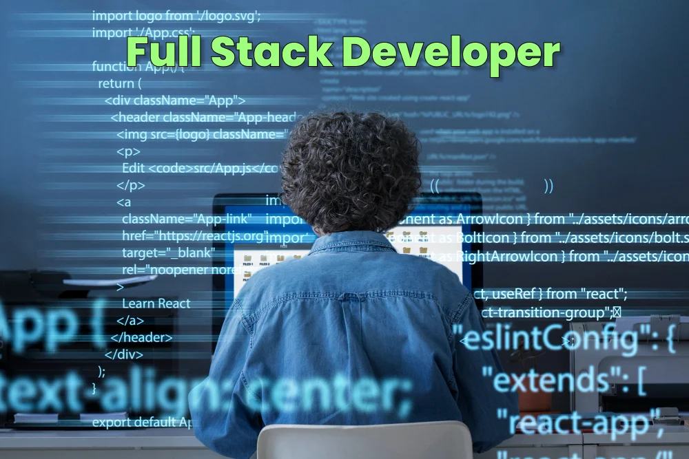 full stack developer working on computer