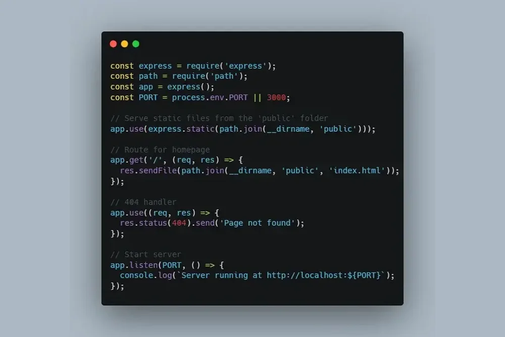 clean expressjs code sample
