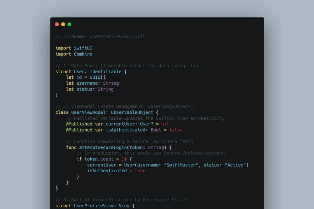 example of SwiftUI ios code