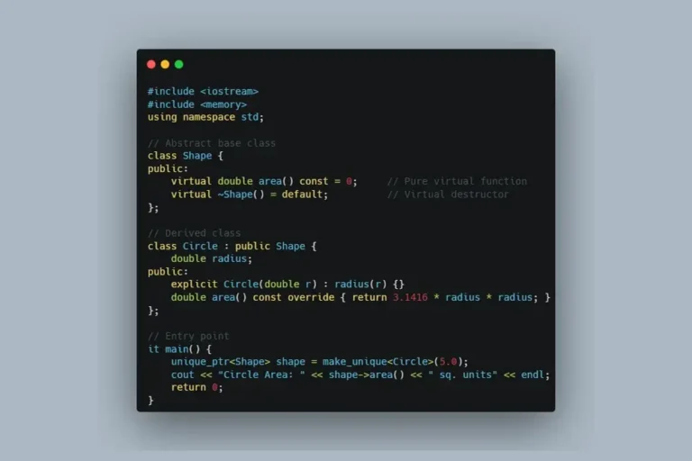example of clean c++ code