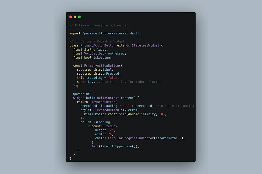 example of flutter dart code