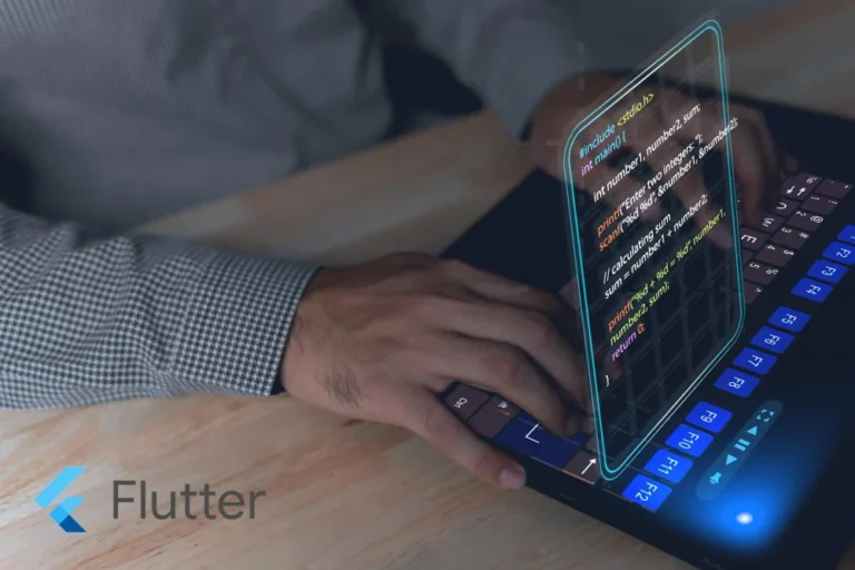 a flutter app developer working on computer