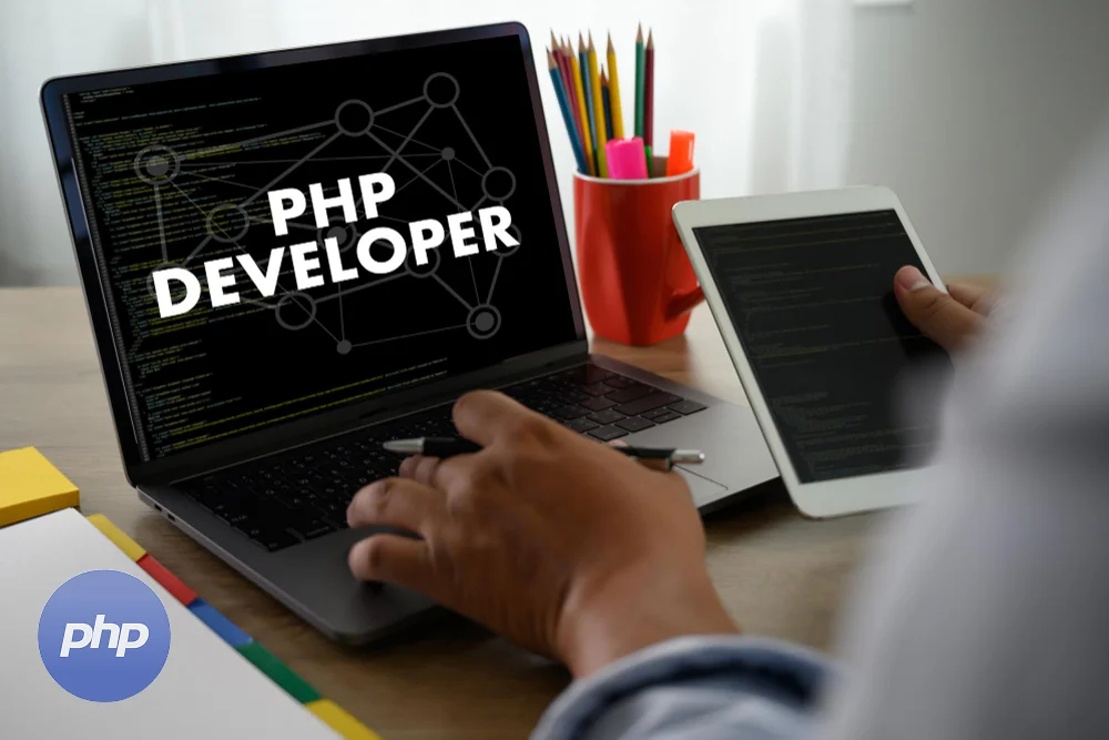 php developer work on computer