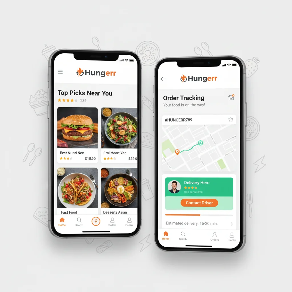 Hunger app screen